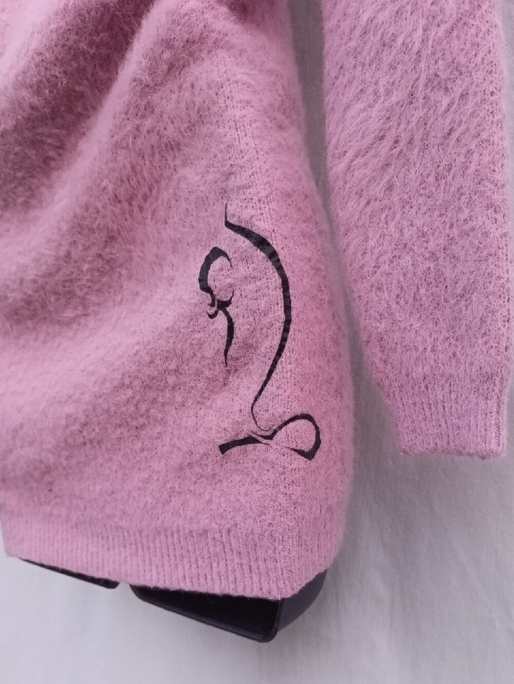 Naked Wardrobe Pink Fuzzy V-Neck Long Sleeve Dress - Picture 7 of 8